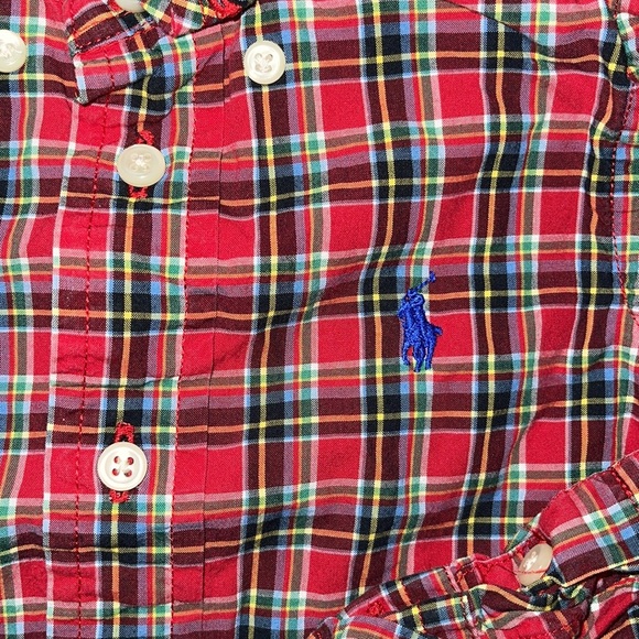 Ralph Lauren long sleeve button down plaid check shirt 12 months - Picture 1 of 2